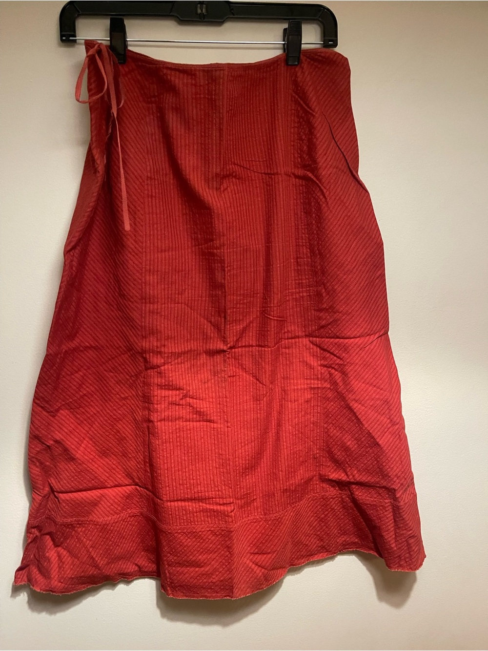 J. Crew Red cotton mid length skirt with Tie Strap